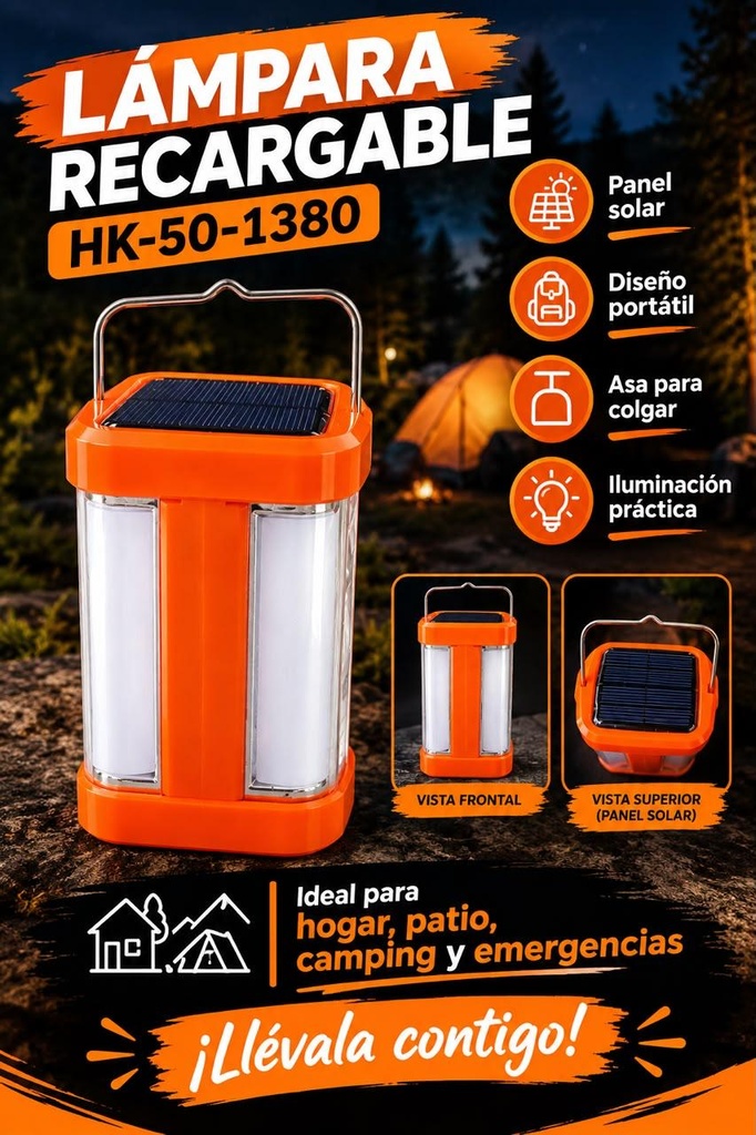 LAMPARA RECARGABLE SOLAR 